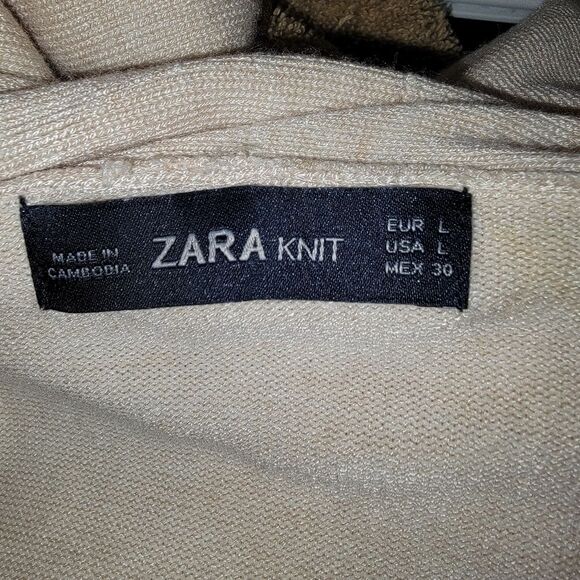 Zara Knit open front cardigan sweater with tie waist size Large - Picture 4 of 4